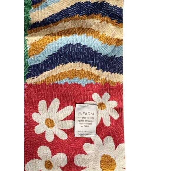 Farm Rio Women's Sz 8 Rainbow Terry Flatform Sneakers Pink Green Blue - Picture 13 of 14